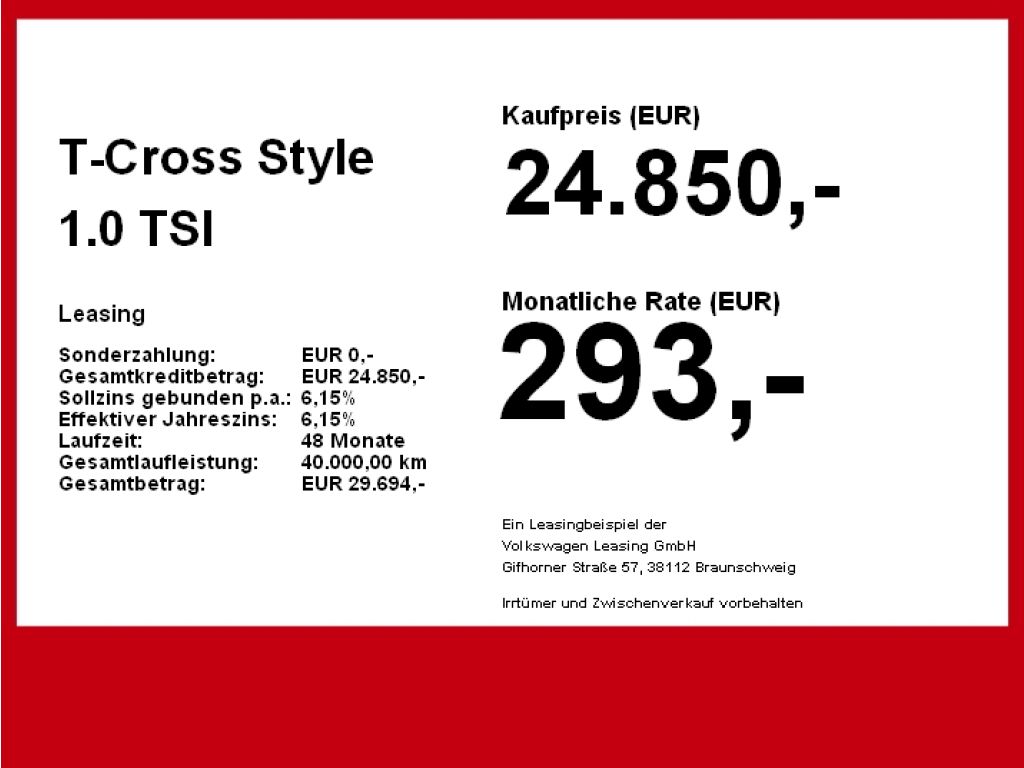 VW T-Cross bei Reisemobile.expert - Hauptabbildung VW T-Cross bei Reisemobile.expert - Hauptabbildung